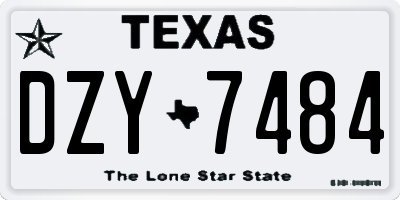 TX license plate DZY7484