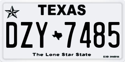 TX license plate DZY7485