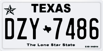 TX license plate DZY7486