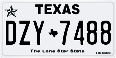 TX license plate DZY7488