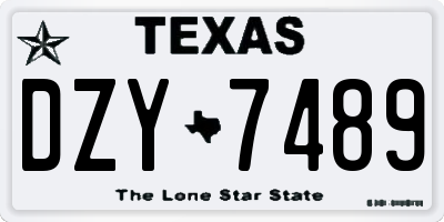 TX license plate DZY7489