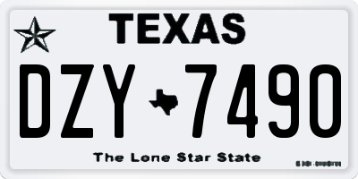 TX license plate DZY7490