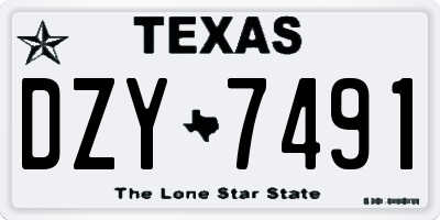 TX license plate DZY7491