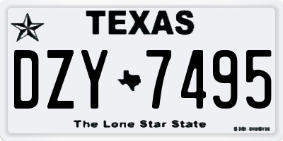 TX license plate DZY7495