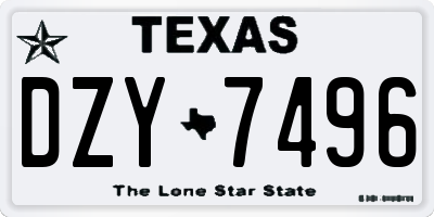 TX license plate DZY7496