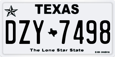 TX license plate DZY7498