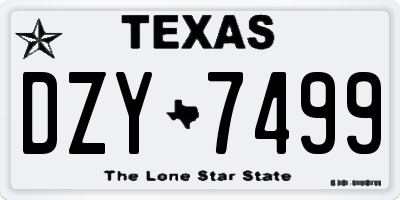 TX license plate DZY7499