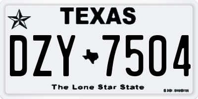 TX license plate DZY7504