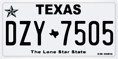 TX license plate DZY7505