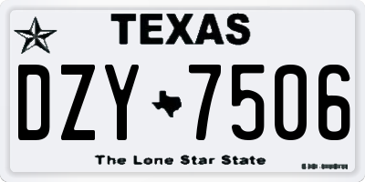 TX license plate DZY7506