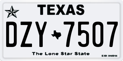 TX license plate DZY7507