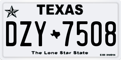 TX license plate DZY7508