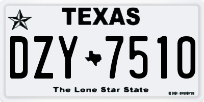 TX license plate DZY7510