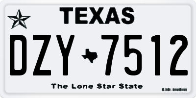 TX license plate DZY7512