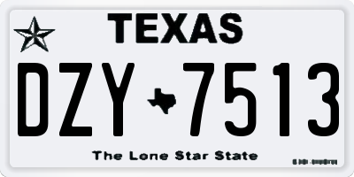 TX license plate DZY7513