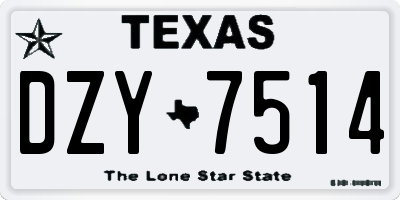 TX license plate DZY7514