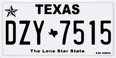 TX license plate DZY7515