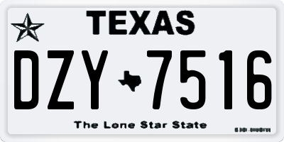 TX license plate DZY7516