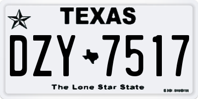 TX license plate DZY7517