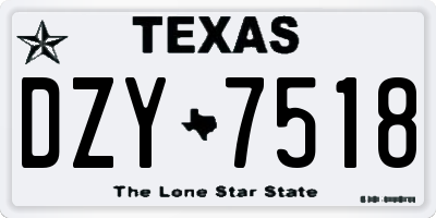 TX license plate DZY7518