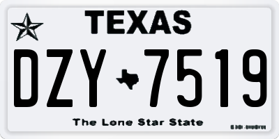 TX license plate DZY7519