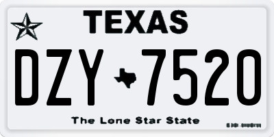 TX license plate DZY7520