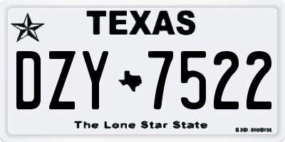 TX license plate DZY7522