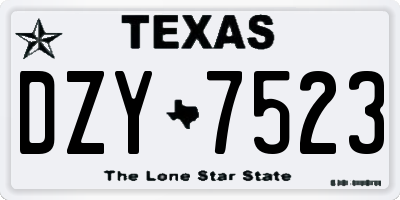 TX license plate DZY7523