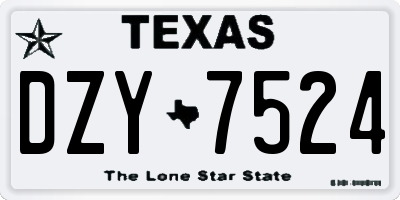 TX license plate DZY7524