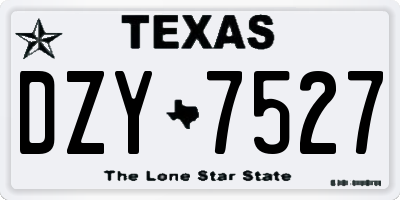 TX license plate DZY7527