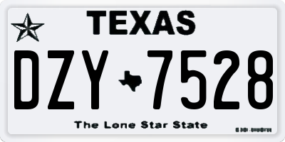 TX license plate DZY7528