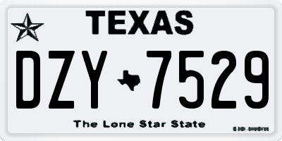 TX license plate DZY7529