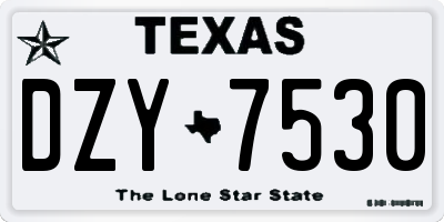 TX license plate DZY7530