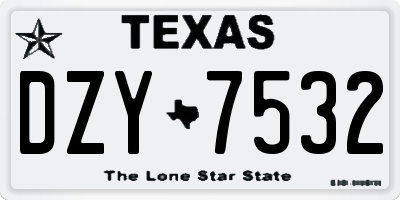 TX license plate DZY7532