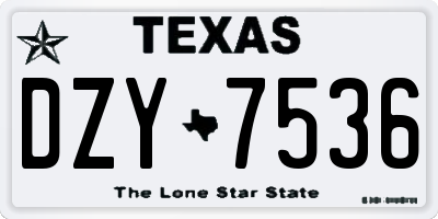 TX license plate DZY7536