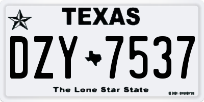 TX license plate DZY7537