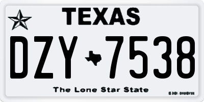 TX license plate DZY7538