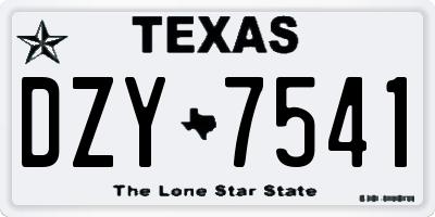 TX license plate DZY7541