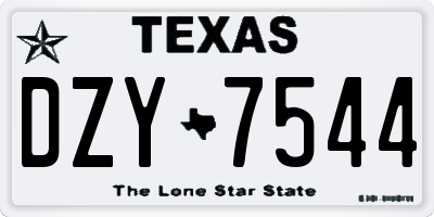 TX license plate DZY7544