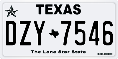 TX license plate DZY7546