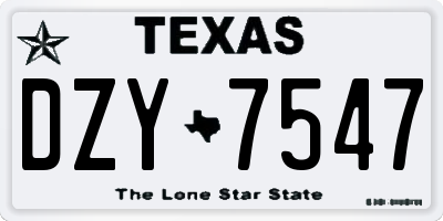 TX license plate DZY7547