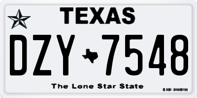 TX license plate DZY7548