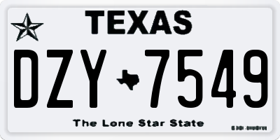 TX license plate DZY7549