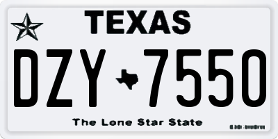 TX license plate DZY7550