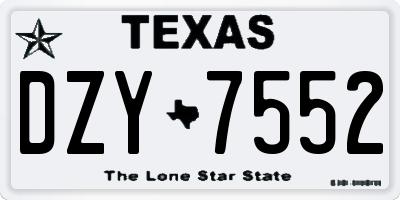 TX license plate DZY7552