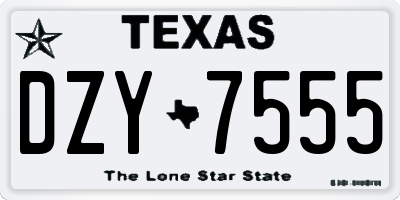 TX license plate DZY7555