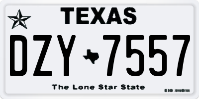 TX license plate DZY7557