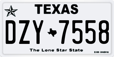 TX license plate DZY7558