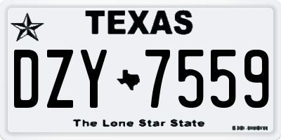 TX license plate DZY7559