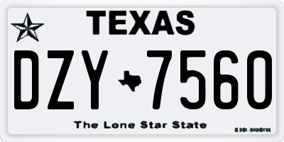 TX license plate DZY7560